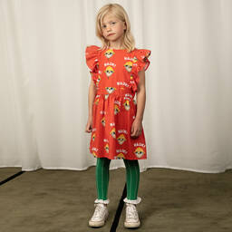 Mini Rodini-Girls Red Organic Cotton Owl Dress | Childrensalon Outlet