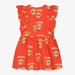 Mini Rodini-Girls Red Organic Cotton Owl Dress | Childrensalon Outlet