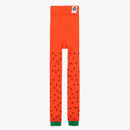 Mini Rodini-ليغنغز قطن عضوي جيرسي لون أحمر للبنات | Childrensalon Outlet