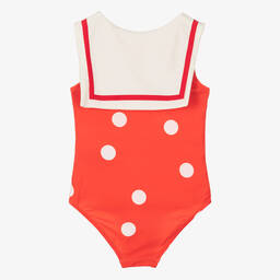 Mini Rodini-مايّو لون أحمر للبنات (UPF 50+) | Childrensalon Outlet