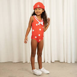 Mini Rodini-مايّو لون أحمر للبنات (UPF 50+) | Childrensalon Outlet