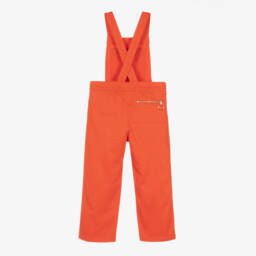 Mini Rodini-Girls Red Twill Patch Dungarees | Childrensalon Outlet