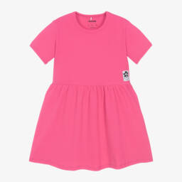 Mini Rodini-Girls Ribbed Pink Cotton Dress | Childrensalon Outlet