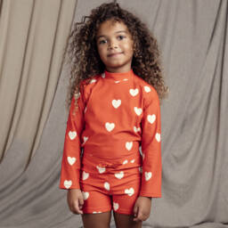 Mini Rodini-Girls Scarlet Heart Swim Shorts | Childrensalon Outlet