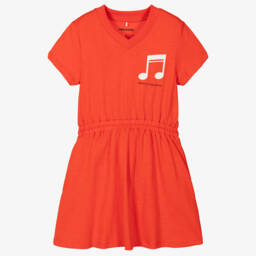 Mini Rodini-Платье из органического хлопка алого цвета для девочек | Childrensalon Outlet