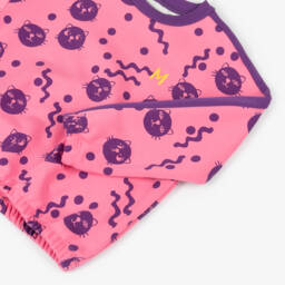 Mini Rodini-Girls Vibrant Pink Cat Sweater | Childrensalon Outlet