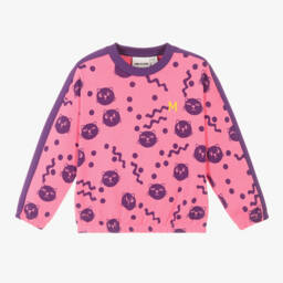 Mini Rodini-Girls Vibrant Pink Cat Sweater | Childrensalon Outlet