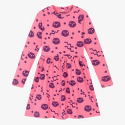 Mini Rodini-Girls Whimsical Cat Pink Dress | Childrensalon Outlet