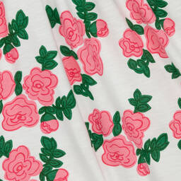 Mini Rodini-Girls White Floral Organic Cotton Dress | Childrensalon Outlet