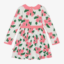 Mini Rodini-Girls White Floral Organic Cotton Dress | Childrensalon Outlet