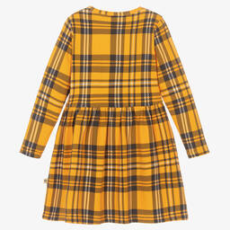 Mini Rodini-Желтое хлопковое платье в клетку для девочек | Childrensalon Outlet