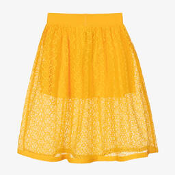 Mini Rodini-Желтая кружевная юбка с сердцем | Childrensalon Outlet