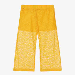 Mini Rodini-Желтые кружевные брюки с сердцем | Childrensalon Outlet