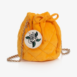 Mini Rodini-Girls Yellow Velvet Bag (20cm) | Childrensalon Outlet