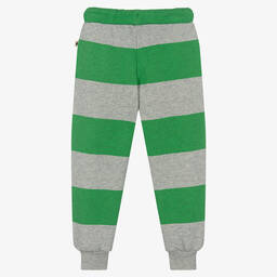 ميني روديني-جوغرز قطن عضوي مقلّم لون أخضر ورمادي | Childrensalon Outlet