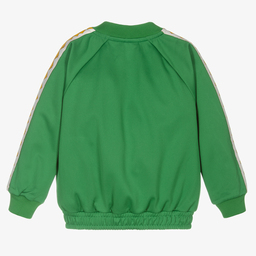Mini Rodini-Green Zip-Up Logo Top | Childrensalon Outlet