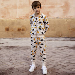 Mini Rodini-Grey Cotton Zip-Up Hoodie | Childrensalon Outlet