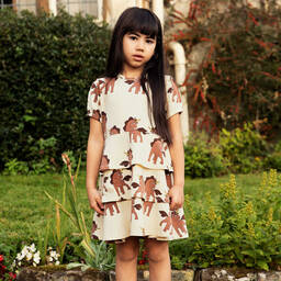 Mini Rodini-Ivory Cotton Unicorn Dress | Childrensalon Outlet