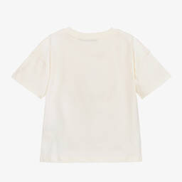 Mini Rodini-تيشيرت قطن عضوي لون عاجي، أسود وأحمر | Childrensalon Outlet