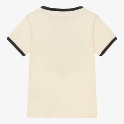 Mini Rodini-Кремовая футболка из органического хлопка | Childrensalon Outlet