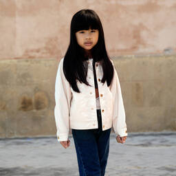 ميني روديني-جاكيت ساتان تويل لون عاجي | Childrensalon Outlet