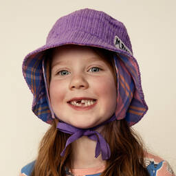 Mini Rodini-Фиолетовая вельветовая шапка-ведро | Childrensalon Outlet