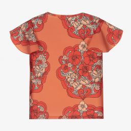 Mini Rodini-Красный купальный топ с цветами (UPF50+) | Childrensalon Outlet