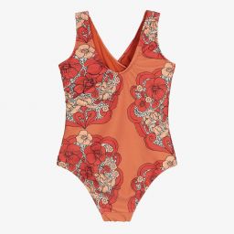 Mini Rodini-Красный купальник с цветами (UPF50+) | Childrensalon Outlet