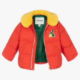 Mini Rodini-Red & Yellow Lemons Puffer Coat | Childrensalon Outlet