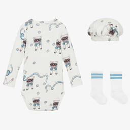 Mini Rodini-White 3 Piece Bodyvest Set | Childrensalon Outlet