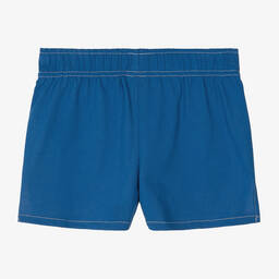Mini Rodini-White & Blue Organic Cotton Shorts | Childrensalon Outlet
