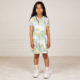 Mini Rodini-White & Green Unicorn Dress | Childrensalon Outlet