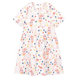 Mini Rodini-White Jersey Rabbit Dress | Childrensalon Outlet