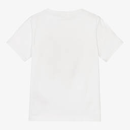 Mini Rodini-تيشيرت قطن عضوي جيرسي لون أبيض | Childrensalon Outlet