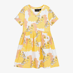 Mini Rodini-White & Yellow Unicorn Dress | Childrensalon Outlet