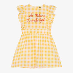 Mini Rodini-Yellow Gingham Cotton Dress | Childrensalon Outlet