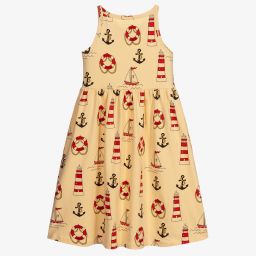 Mini Rodini-Желтое платье из органического хлопка | Childrensalon Outlet