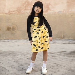 Mini Rodini-Yellow Organic Cotton Dress | Childrensalon Outlet