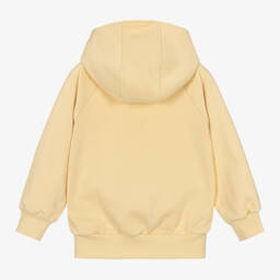 Mini Rodini-توب هودي بسحّاب قطن عضوي لون أصفر | Childrensalon Outlet