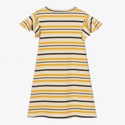 Mini Rodini-Желтое хлопковое платье в полоску | Childrensalon Outlet