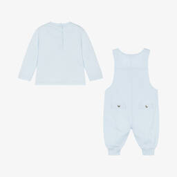 مينتيني بيبي-Baby Boys Blue Cotton Dungaree Set | Childrensalon Outlet