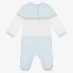 Mintini Baby-Baby Boys Blue Cotton Romper | Childrensalon Outlet