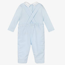 Mintini Baby-Baby Boys Blue Dungaree Set | Childrensalon Outlet