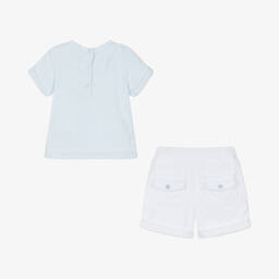 Mintini Baby-Baby Boys Blue Towelling Shorts Set | Childrensalon Outlet