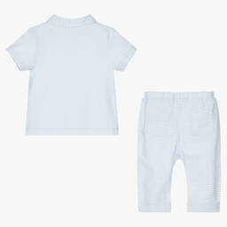 Mintini Baby-Baby Boys Blue Trouser Set | Childrensalon Outlet
