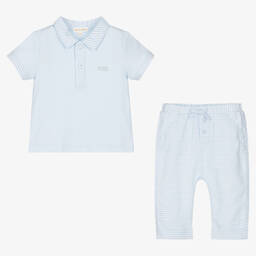 Mintini Baby-Baby Boys Blue Trouser Set | Childrensalon Outlet