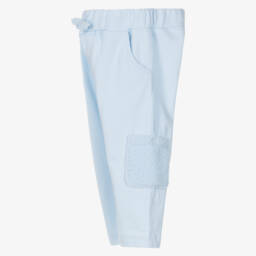 Mintini Baby-Baby Boys Blue Trouser Set with Teddy Fleece Detailing | Childrensalon Outlet