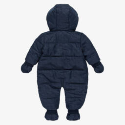 Mintini Baby-Baby Boys Navy Blue Reversible Snowsuit | Childrensalon Outlet