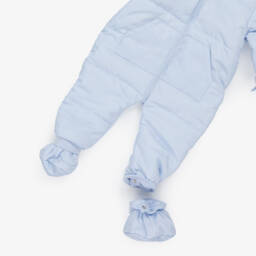 Mintini Baby-Baby Boys Pale Blue Reversible Snowsuit | Childrensalon Outlet