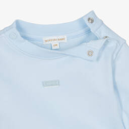 Mintini Baby-Baby Boys Pale Blue Teddy Fleece Trouser Set | Childrensalon Outlet